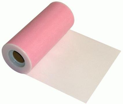 Tulle Finesse 6inch x 25yards Light Pink - Organza / Fabric